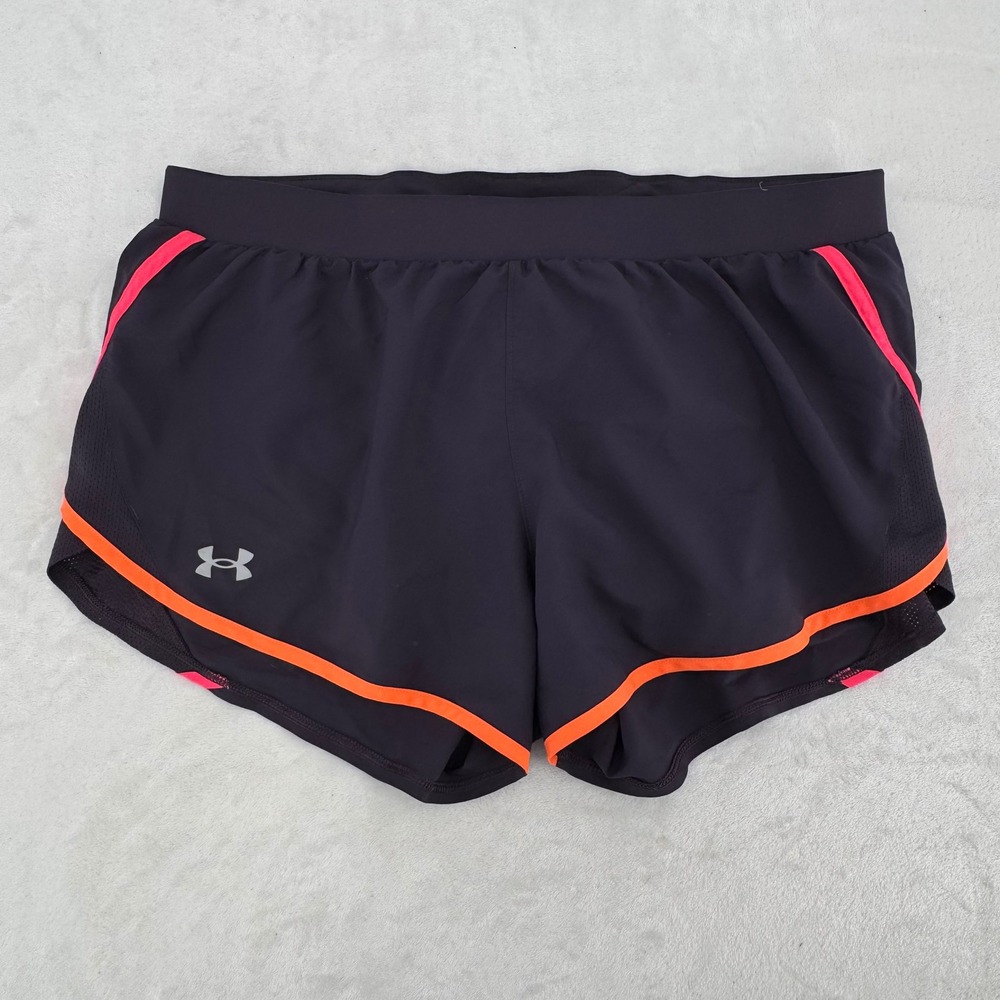 Under Armour Running Shorts Womens Sz Large UA HeatGear Loose Fit Dark Purple